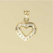 GPC 14mm CZ CUTOUT HEART PENDANT       =