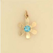 GPC BLUE TOPAZ SET FLOWER PENDANT