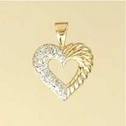 GPC 17mm CZ PAVE SET OPEN HEART PENDANT=