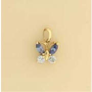 GPC PINK/BLUE CZ BUTTERFLY PENDANT