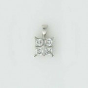 GPC WHITE 4 STONE CZ SQUARE PENDANT