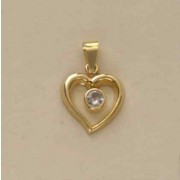 GPC 4mm CZ IN HEART PENDANT