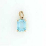 GPC 9x7mm BLUE TOPAZ RECTANGULAR PENDANT