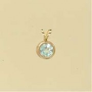 GPC 6mm BLUE TOPAZ RUBSET PENDANT