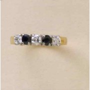 GPC CZ/SAPPHIRE 5 ST ETERNITY RING     =