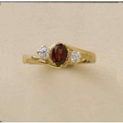 GPC CZ/GARNET 3 STONE RING             =