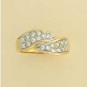 GPC PAVE SET CZ FANCY CROSSOVER RING   =