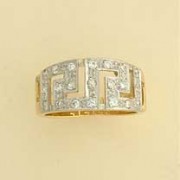 GPC CZ SET CUTOUT GREEK KEY DESIGN RING=