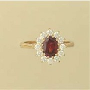 GPC CZ/GARNET CLUSTER RING             =