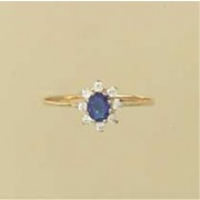 GPC CZ/SAPPHIRE SMALL CLUSTER RING     =