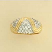 GPC WAVY PATTERN PAVE SET CZ DOME RING