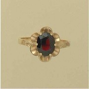 GPC 9x7mm OVAL GARNET FANCY RING       =