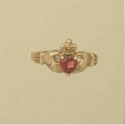 GPC GARNET CLADDAGH RING