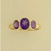 GPC 3 STONE RUBSET AMETHYST RING       =