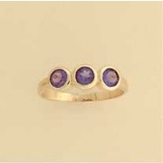 GPC 3 STONE RUBSET AMETHYST RING