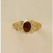 GPC 7x5mm CAB GARNET CUTOUT SHANK RING =