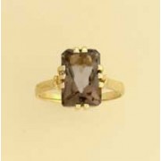 GPC 12x8mm SMOKEY QUARTZ RING