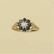 GPC DIAMOND/SAPPHIRE CLUSTER RING      =