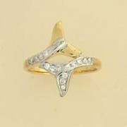 GPC CZ SET DOUBLE DOLPHIN TAIL RING