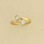GPC 2 RUBSET CZ CROSSOVER TOE RING     =