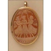 GPC 35mm 3 GRACES OVAL CAMEO BROOCH