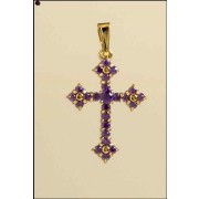 GPC 28x21mm FANCY GOTHIC AMETHYST CROSS