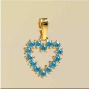 GPC 16mm SYN.BLUE TOPAZ CUTOUT HEART