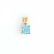 GPC 5mm SQUARE CLAW SET PENDANT- B.TOPAZ