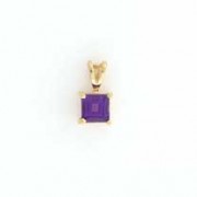 GPC 5mm SQUARE CLAW SET PENDANT-AMETHYST