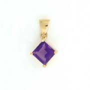 GPC 7mm SQUARE CLAW SET PENDANT-AMETHYST