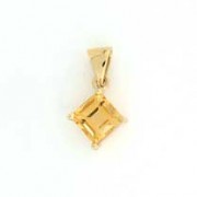 GPC 7mm SQUARE CLAW SET PENDANT-CITRINE=