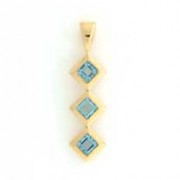 GPC 3 SQ.STONE DIA.SHAPE PENDANT-B.TOPAZ