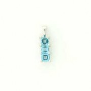 GPC WHITE 3 SQ.STONE PENDANT-BLUE TOPAZ=