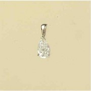 GPC WHITE GOLD TEARDROP CZ PENDANT     =