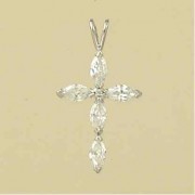 GPC WHITE GOLD MARQUIS CZ CROSS