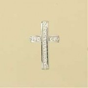 GPC CZ SET 20x12mm WHITE GOLD CROSS