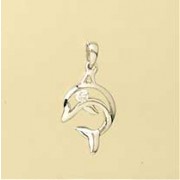 GPC CZ SET WHITE GOLD DOLPHIN PENDANT