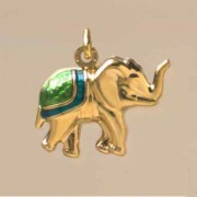 GPC GREEN/BLUE ENAMELLED ELEPHANT      =