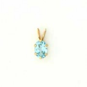 GPC 7x5mm BLUE TOPAZ OVAL PENDANT