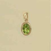 GPC 7x5mm OVAL PERIDOT RUBSET PENDANT