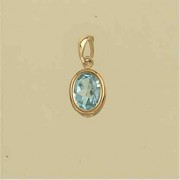 GPC 7x5mm OVAL BLUE TOPAZ RUBSET PENDANT