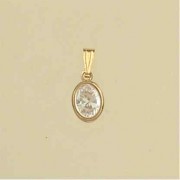 GPC 7x5mm OVAL CZ RUB SET PENDANT