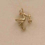 GPC SMALL STORK AND BABY CHARM         =