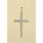 9ct 30x19mm TANZANITE CHANNEL SET CROSS