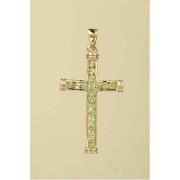 9ct 30x19mm PERIDOT CHANNEL SET CROSS  =