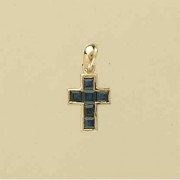 9ct 11x9mm SAPPHIRE SET CROSS