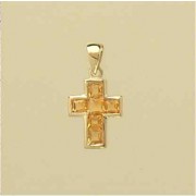 9ct 12x10mm CITRINE SET CROSS