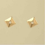 GPC DIAMOND SET 7mm POLISHED SQUARE STUD
