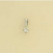 9ct WHITE 15pt DIAMOND CLAW SET PENDANT