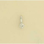 9ct WHITE 20pt DIAMOND CLAW SET PENDANT